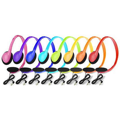 CN-Outlet Kids Headphones 16 Pack Bulk Multi Color for School Classroom Students Children Toddler Boys Girls Teen and Adult - color: Mixed Colors
