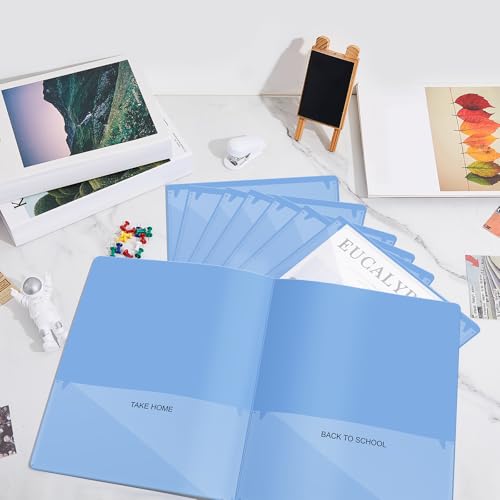 Henoyso 72 Pcs Plastic Take Home Folders with 2 Pockets Parent Teacher Classroom Communication Homework Folder for Students Parent Teacher Connect (Light Blue) - color: Light Blue