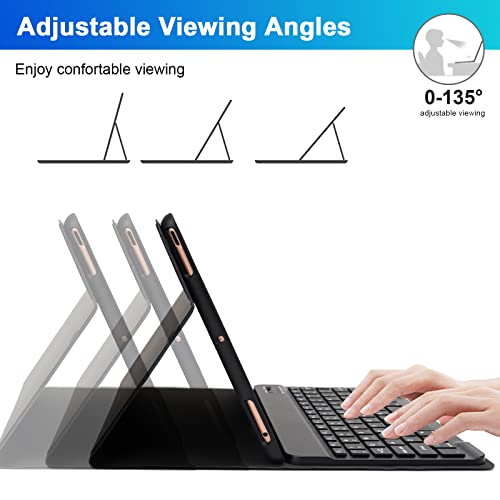 SOPPY Bluetooth Keyboard Case with Mouse for iPad 9th Gen 2021, 8th Gen 2020, 7th Gen 2019 10.2", Air 3 & Pro 10.5", Detachable Wireless Keyboard, Slim Protective Cover, Rechargeable, Black - color: Black, size: 10.2 & 10.5 inch