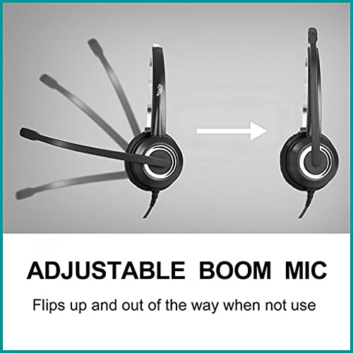 Cisco Headset Noise Cancelling Mic Compatible with Cisco Phone 6841 6871 7941g 7961g 7971g 8811 8845 8865 8941 8961 Series Models Includes U10 RJ9 Cord and 3.5mm Smartphone Adapter - size: Binaural headset + U10 / 3.5 mm Jack