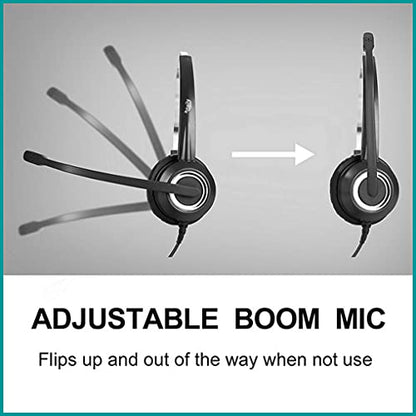 Cisco Headset Noise Cancelling Mic Compatible with Cisco Phone 6841 6871 7941g 7961g 7971g 8811 8845 8865 8941 8961 Series Models Includes U10 RJ9 Cord and 3.5mm Smartphone Adapter - size: Binaural headset + U10 / 3.5 mm Jack