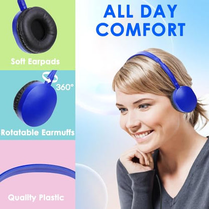 Kids Headphones Bulk 10 Pack for School Classroom Student Children Toddler Boys Girls Teen and Adult, Computer Earphones Class Set of Headphones for Students (PU102,10 Mixed)