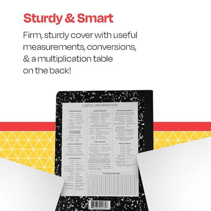 School Smart Hard Cover Composition Book, Unruled, 9-3/4 x 7-1/2 Inches, 100 sheets - size: 1 Count (Pack of 1)