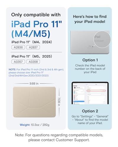 MOFT Dynamic Folio Case for iPad Pro 11-inch (M5 2025 / M4 2024), Slim Magnetic Stand Case with 20+ Viewing Angles, Auto Wake/Sleep, Ultra Thin, Beach White x Terracotta - color: Beach White x Terracotta, size: iPad Pro 11"(M5 2025/M4 2024)
