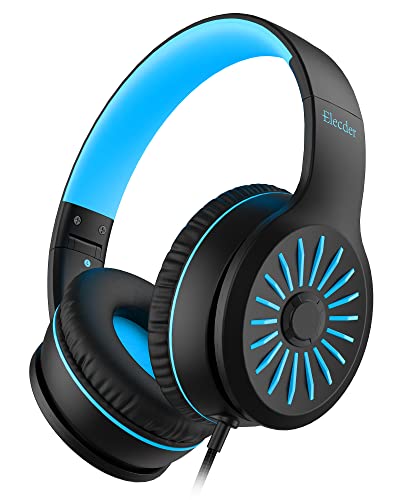 ELECDER i45 Kids Headphones Wired, On-Ear Headphones for School Teen, Black | Foldable Portable, 1.5M Cord Headphone Stereo Aux Jack 3.5mm Headset for Smartphones Chromebook Computer PC Airplane Travel - color: Black