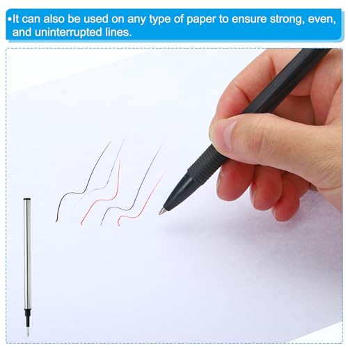 PATIKIL 1mm Pen Ink Refills, 10 Pcs Ballpoint Refill Medium Point Metal Compatible Replacement for Pen, Writing, Office, Drawing, Black - color: Black