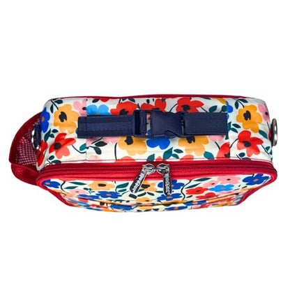 Yumbox Kids Insulated Lunch Bag, Holds Lunch Box & Bottle, Poppy Flowers | Holds Lunch Box & Water Bottle | 3 Ways to Carry | Interior Zipper Pocket | Insulated EVA Lining | Wipe-Clean Fabric - color: Poppy Red