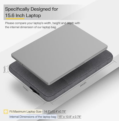 15.6 16 inch Laptop Case Sleeve for Dell 15 Laptop/16 Plus/Inspiron, Aspire Go 15/ Chromebook, Lenovo ideaPad/Yoga, Samsung Galaxy 16 Protective Carrying Computer Bag, Space Grey - color: Space Grey, size: 15.6 -16 Inch