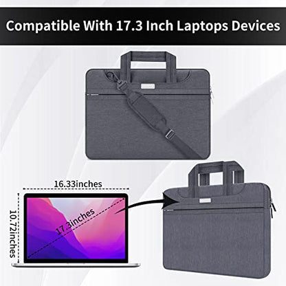 HESTECH 16-17.3 inch Laptop Bag with Shoulder Strap and Handle Compatible for HP 17.3" Pavilion,Lenovo 17.3",Dell Inspiron 5000 17 Chromebook (We are All Mad Here) - color: Black, size: 16"-17.3 Inch