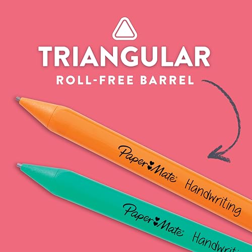 Paper Mate Handwriting Triangular Mechanical Pencils with Lead & Eraser Refills, 1.3mm, Fun Barrel Colors, 30 Count (6 Packs of 5) - Teacher Supplies, Learning to Write - size: 30 count