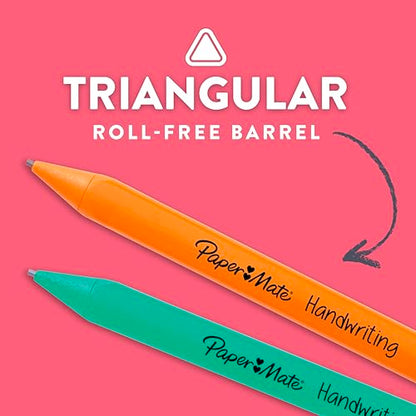 Paper Mate Handwriting Triangular Mechanical Pencils with Lead & Eraser Refills, 1.3mm, Fun Barrel Colors, 5 Count - School Supplies, Kids Writing - size: 5 count