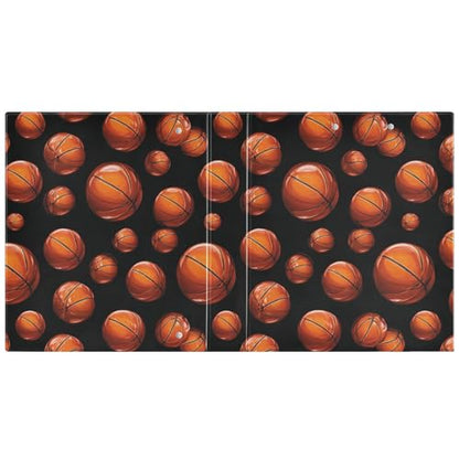 Basketball Ball Round Ring Binders 1.5 Inch 3 Ring Binder with Clipboard Holds 200 Sheets Office Home School - color: Multicolored 10