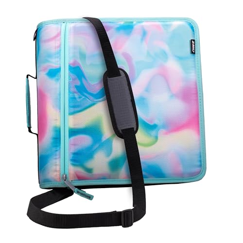 Case-it Mighty Zip Tab School Zipper Binder | 3-Inch O-Rings, 600-Sheet Capacity, 5-Subject Expanding File Folder, Multiple Pockets & Storage Organizer, Shoulder Strap | D-146 Aqua Iridescent Pastel - color: A Aqua Iridescent, size: 1 Pack