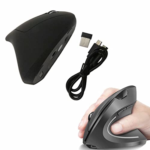 Wireless Ergonomic Mouse, Jelly Comb Rechargeable 2.4G Bluetooth Vertical Mouse Switch to 3 Devices Optical Mice with 6 Buttons 3 Adjustable 800/1200/1600 DPI Levels for Laptop, PC, MacBook