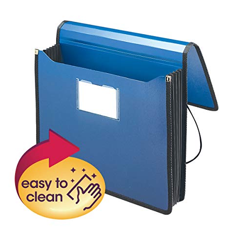 Smead Poly Wallet, Accordion File Organizer for File Folders, Letter Size, Blue, 5-1/4 inch Expansion, Office Supplies, Document Organizer (71503), Letter (Pack of 12) - size: Letter (Pack of 12), style: Blue