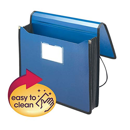 Smead Poly Wallet, Accordion File Organizer for File Folders, Letter Size, Blue, 5-1/4 inch Expansion, Office Supplies, Document Organizer (71503), Letter (Pack of 12) - size: Letter (Pack of 12), style: Blue