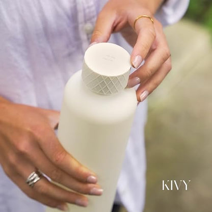KIVY Slim Water Bottle 22oz [Lightweight & Shatterproof] - Reusable Tritan Water Bottle - Leak Proof Bottle for Women & Men - Water bottle no straw - Dishwasher Safe - BPA Free - Blue - color: 05 Navy Blue, size: 22oz