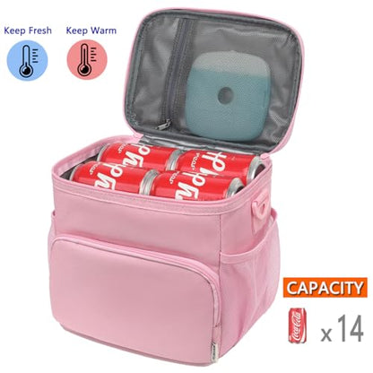 GYEUKHAM Insulated Lunch Bag for Adult/Women/Men, Reusable Large Lunch Box Cooler Soft Leakproof Tote, Thermal Meal Prep Lunch Pail with Adjustable Shoulder Strap for Picnic/Travel/Office,Pink - color: Pink