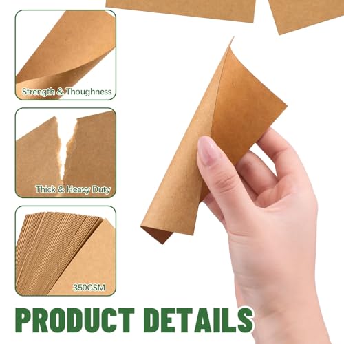 Bercoor 500 Pack Blank 3 x 5 Inch Index Cards, Heavy Study Cards, Note Cards for Office, School Learning, Kraft Paper