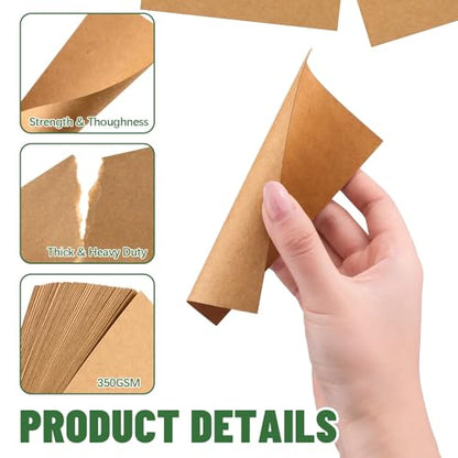 Bercoor 500 Pack Blank 3 x 5 Inch Index Cards, Heavy Study Cards, Note Cards for Office, School Learning, Kraft Paper