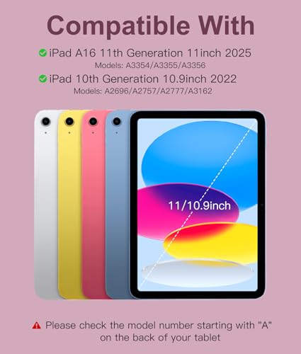 Hamile for iPad 11th 10th Generation Case with Keyboard - 7 Colors Backlit Wireless Detachable Folio Keyboard Cover with Pencil Holder for iPad A16 11-inch 2025 10th Gen 10.9 Inch 2022 (Dark Cherry) - color: Dark Cherry