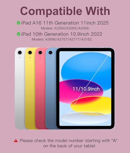 Hamile for iPad 11th 10th Generation Case with Keyboard - 7 Colors Backlit Wireless Detachable Folio Keyboard Cover with Pencil Holder for iPad A16 11-inch 2025 10th Gen 10.9 Inch 2022 (Dark Cherry) - color: Dark Cherry
