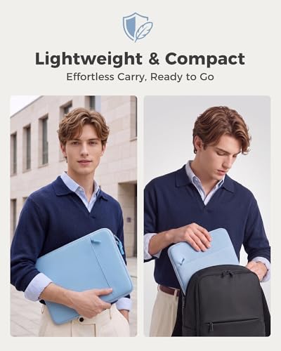 ProCase Laptop Sleeve 14" for MacBook Pro 14 Inch M5/M4/M3/M2/M1 2026-2021 | Slim Travel Sleeve with Soft Plush Lining & Large Front Pocket, Water-Resistant, Also Fit 14" HP Dell Lenovo ASUS Acer - color: Airblue, size: 14-inch