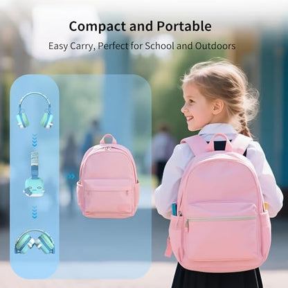 Icarer Kids Bluetooth Headphones with 85dB Volume Limiter, Bluetooth 5.4 & 20H Playtime, Ultra-Soft Foldable Over-Ear Headset with Mic, FM/TF/Wired Mode, Cute Animal Design for School Travel (Blue) - color: Blue