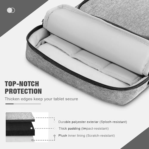 MoKo 9-11 Inch 360° Protection Tablet Sleeve Bag with Earphone Hole | Fits iPad Air 11-inch M4, iPadPro 11-inch M5, iPad A16, iPad 10/5/4 10.9-inch and Tab S8/S9 11-inch, Light Gray - color: Light Gray + Black, style: 9-11 Inch