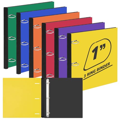 Henoyso 6 Pack 1 Inch Telescoping 3 Ring Binder Bulk, Expandable D Ring Binder with Telescoping Spine for Flexible File Storage, Holds 8.5"x11" Paper, for Office, School & Home Use (Classic Color) - color: Classic Color