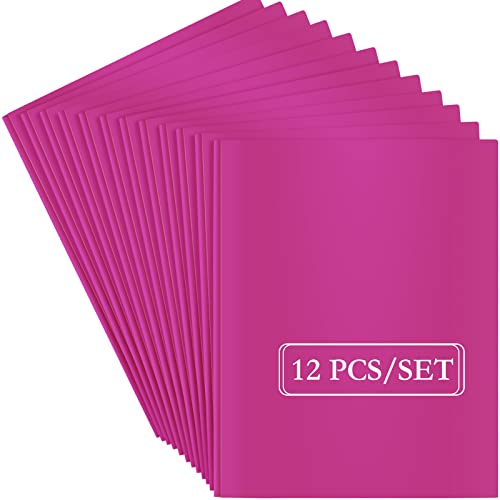ViVin 12 Pack Plastic Folders with Pockets and Prongs, Heavy Duty 2 Pocket Folders with 3-Prong Fasteners, Poly File Holds 8-1/2" x 11" Paper for School Office Home (Purple) - color: Purple, size: 12 PACK