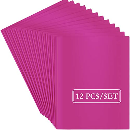 ViVin 12 Pack Plastic Folders with Pockets and Prongs, Heavy Duty 2 Pocket Folders with 3-Prong Fasteners, Poly File Holds 8-1/2" x 11" Paper for School Office Home (Purple) - color: Purple, size: 12 PACK