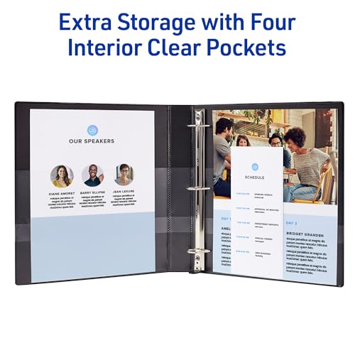 Avery Heavy-Duty View 3 Ring Binder, 1" One Touch EZD Rings, 275-Sheet Capacity, 1.4 Inch Wide Spine, Great for Home, School Supplies, Office, or Organization Needs, 1 White Binder (79199) - size: 1"