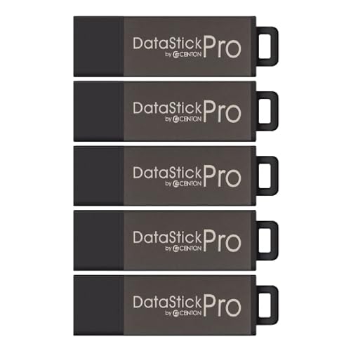 Centon DataStick Pro USB 2.0 Flash Drive 8GB x 5, Grey - style: 8 GB (Pack of 5)