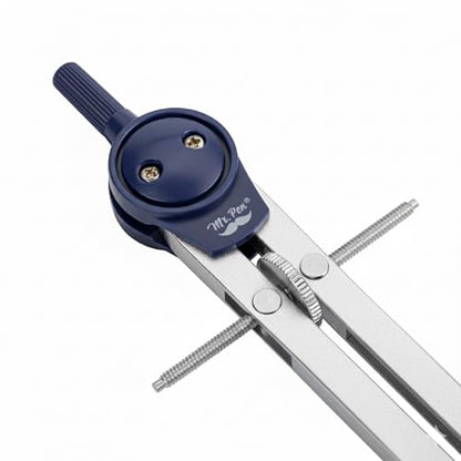 Mr. Pen- Metal Geometry Compass, Center-Wheel Design | Precision Drafting Compass with Pencil for School & Technical Drawing, Draws Circles up to 11 Inches Diameter - color: Silver