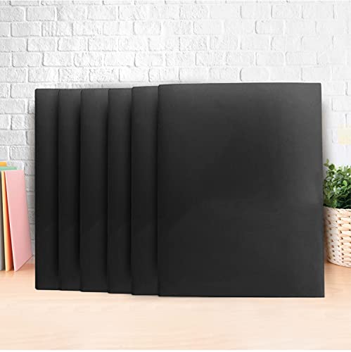Easykart Plastic Folders with Pockets - (Black, 6 Pack), 2 Pocket Poly Folders for School, Home or Office, Durable Heavy Duty File Folders - size: 6 PCs