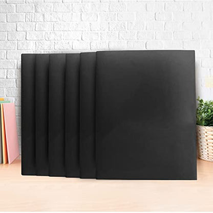 Easykart Plastic Folders with Pockets - (Black, 6 Pack), 2 Pocket Poly Folders for School, Home or Office, Durable Heavy Duty File Folders - size: 6 PCs