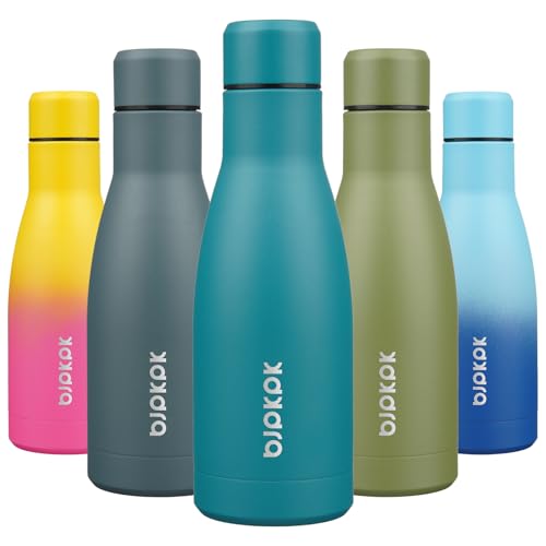 BJPKPK 12oz Water Bottles Stainless Steel Double Wall Vacuum Insulated Small Water Bottles for Travel,Lake Blue - color: Lake Blue, size: 12 Ounces