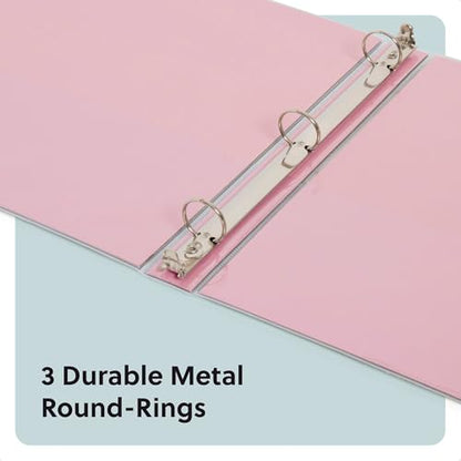 U Brands 2 Pack 1 Inch Clearview Binders, Pastel Drift, O-Ring, 2 Interior Pockets, Clear View Cover, Holds Letter Size Paper - style: 2 Count Pastel Drift