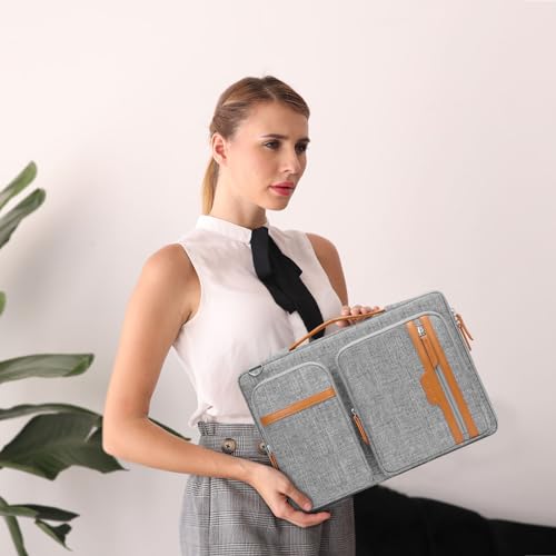 MOSISO 360 Protective Laptop Bag, Computer Bag, Laptop Sleeve Bag with Trolley Sleeve&2 Rectangle Pockets&Handle - color: Gray, size: 13.3 inch