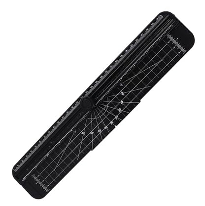 Semme Cutter Portable and Precise Sliding Trimmer for Scrapbooking Journals and Cards Lightweight and Versatile (Black) - color: Black