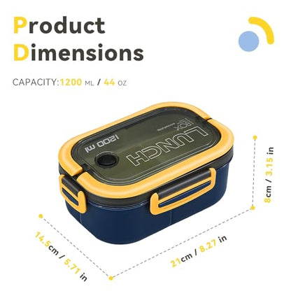 1200Ml Leak-Proof Lunch Box with Handle, Reusable Snack Container with Cutlery Set, Suitable for Adults, Camping, And Hiking, Perfect for Back-To-School Season