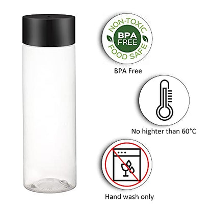 zmybcpack 24 Pack 12 OZ (350 ml) Clear PET Plastic Juice Bottles With Caps- - Plastic Smoothie Bottles-Reusable Bulk Beverage Containers with Lids For Juice, Milk and Other Beverage - size: 12 OZ 24 pack (lids)