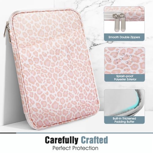 TiMOVO 9-11" Tablet Sleeve Bag for iPad 11-inch A16 2025, iPad 10.9"/10.2"| Air 11 Inch/5th/4th Gen. 10.9", Galaxy Tab A9+/A11Plus 11", Protective Bag with Pocket, Pink Leopard - color: Aa-Pink Leopard, size: 9-11 Inch