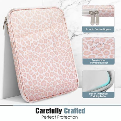 TiMOVO 9-11" Tablet Sleeve Bag for iPad 11-inch A16 2025, iPad 10.9"/10.2"| Air 11 Inch/5th/4th Gen. 10.9", Galaxy Tab A9+/A11Plus 11", Protective Bag with Pocket, Pink Leopard - color: Aa-Pink Leopard, size: 9-11 Inch