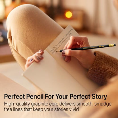 Drawlish Pre Sharpened Pencils #2, Wood-Cased Lead Pencils for Kids, 42 Count, Black HB, Eraser Top, School & Art Use