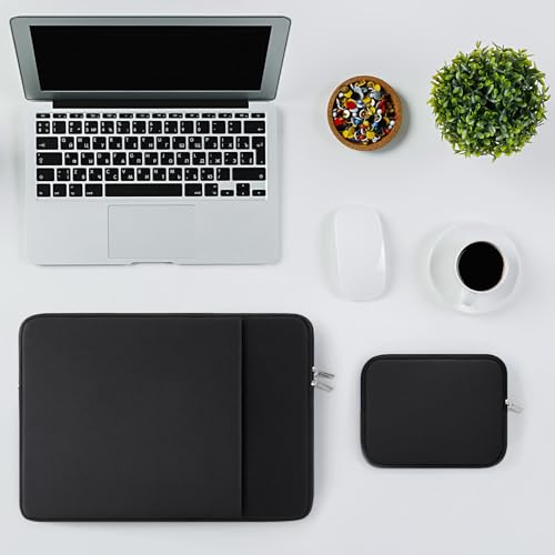 RAINYEAR 13 Inch Laptop Sleeve Compatible with 13.3" MacBook Air/Pro M1 M2 M3 M4 M5 A3449 A3240 A3113 A2681 A2338 Case Bag with Front Pocket Accessories Pouch (Black, Upgraded Version) - color: Black(Upgraded Version), size: 13"