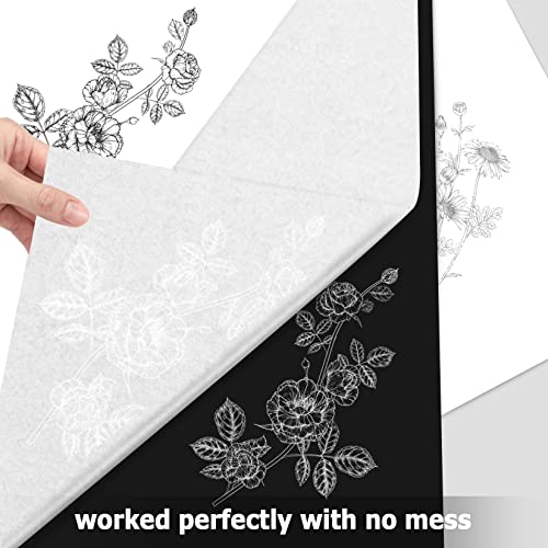 Carbon Paper for Tracing Graphite Transfer-Paper - PSLER 30 Pcs White Graphite Paper for Tracing Drawing Patterns on Wood Projects Canvas Fabric Artist Lettering Sketch Drawing A4 8.27 X 11.81 Inch - color: white