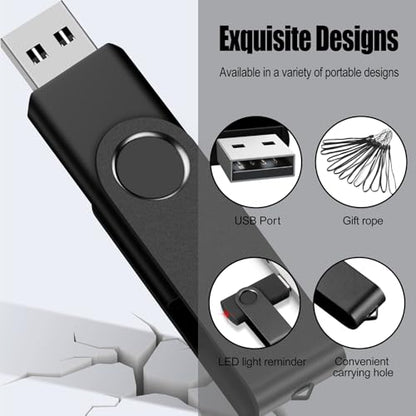 EASTBULL USB Flash Drive Bulk 2GB 20 Pack with Lanyards USB 2.0 Thumb Drive Bulk Memory Stick USB Mass Storage - size: 2GB-2.0