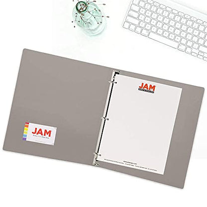 JAM PAPER Plastic 1 inch Binder - Smoke Grey 3 Ring Binder - Sold Individually - color: Smoke, size: 1 inch